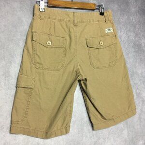 Vans Mens Cargo Shorts size 28 Brown Cotton Zip‎ Fly Pockets